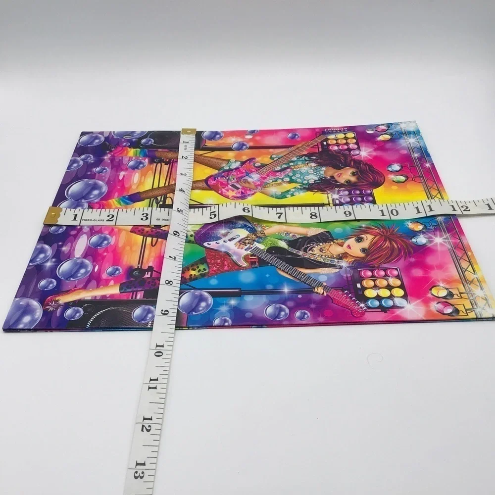 LISA Frank Folder Rainbow Rockers 2014 New Unused Two Pocket Multicolor 9”x12”